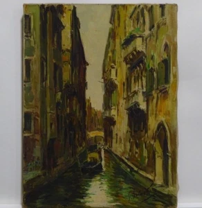 'Canale di Venezia con Gondola' di Gino Salviati - Foto 1 di 3