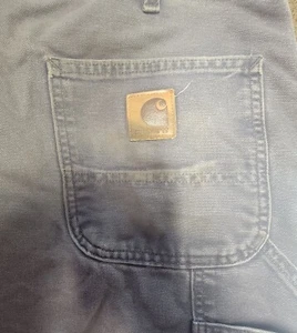 Carhartt B111 gray Duck Canvas Carpenter Work Pants Mens 44 X 32   - Picture 1 of 5