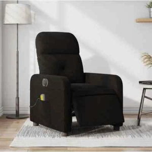 Electric Massage Recliner Chair Black Fabric vidaXL - Picture 1 of 12