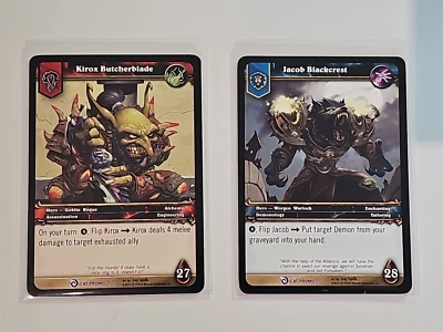 World Of Warcraft TCG Cat Promo Set 1/2 Jacob Blackcrest, 2/2 Kirox ButcherBlade - Image 1 of 4
