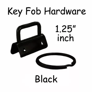 Hardware de llavero de 5 - 1,25 pulgadas con llaveros - negro para hacer muñecas - Imagen 1 de 2
