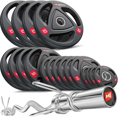 Hop-Sport Olympia Hantelset 89 KG SZ-Stange Curlstange Hantelcheiben 50mm - Bild 1 von 4