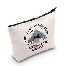 Retro National Park Gift Great Smoky Mountains National Park Cosmetic Bag Bla...