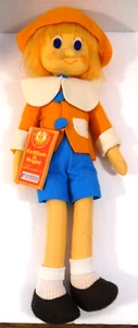 Bambola in feltro Pinocchio/Elfo 18" firmata a mano Lenci Torino Made in Italy etichette attaccate - Foto 1 di 11