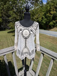 Häkeltop Medium creme elfenbein Boho Landhaus Kern Indianer Taylor & Salbei - Bild 1 von 4
