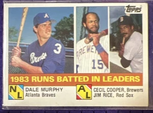 Dale Murphy Cecil Cooper Jim Rice 1984 Topps RBI Leaders BLANK BACK Error - Picture 1 of 2