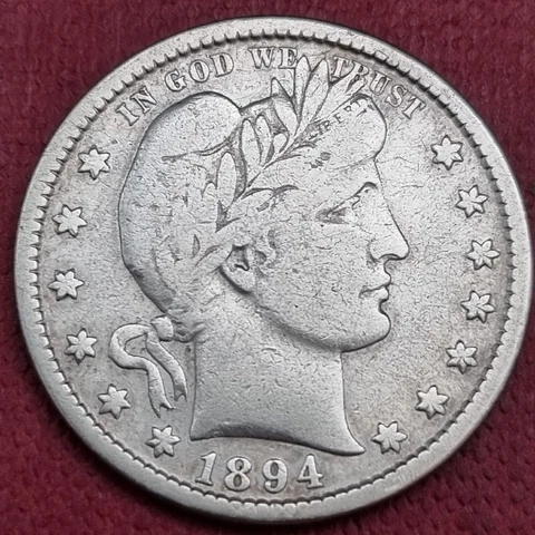 1894 S Barber Quarter 25c Better Grade #58738 Cover