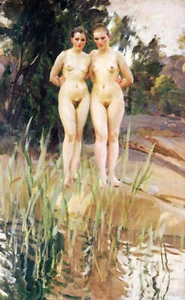 Anders Leonard Zorn "Zwei Freunde" Portrait Skandinavisch Schwedisch Natur Truhe - Bild 1 von 4