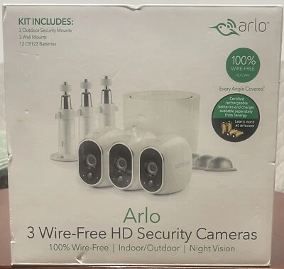 Arlo VMS3330W Security System with 3 HD Cameras - White - Image 1 of 4