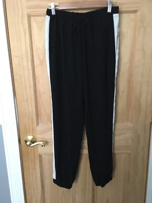 Pantalones Joe Basset para mujer M cintura elástica y puños negros/blancos Foto 1 de 4