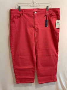 Gloria Vanderbuilt Slimming Effect Coral Punch Jordyn Plus Size 18 Capri Pants - Picture 1 of 5