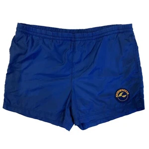 Vtg 90's Ralph Lauren Men Blue Nylon Polo Sport Cookie Logo Trunks Swim Shorts M - Picture 1 of 7