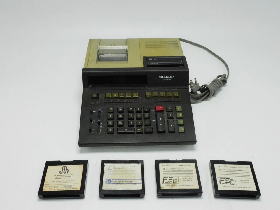 Vintage Sharp Electronic Printing Calculator ZL-6100 With Cartridges - Image 1 of 4