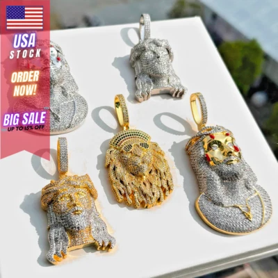 Iced Out Jesus Pendant Chain Necklace Hip Hop CZ Jewelry Love Religious Gift New - Image 1 of 4