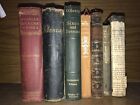 Lot Of 7 Old books. Mostly Leather Rustic Display Antiquarian—Wear