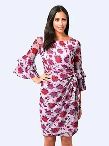 ALBA MODA Damen Kleid elegant Cocktailkleid Ärmel Blumen flieder rosa Gr.36 NEU - Bild 1 von 1