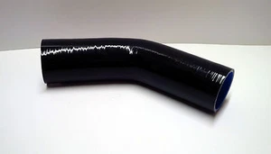 Codo acoplador de silicona 2,5"" 6"" largo pierna 45 grados negro - Imagen 1 de 1