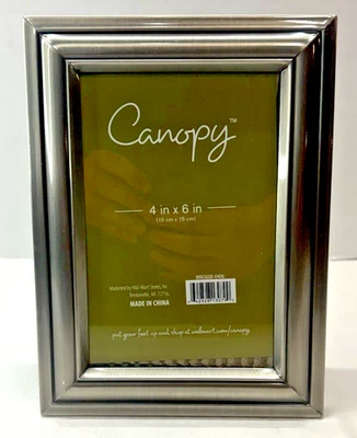 Canopy Pewter Brushed Silver Photo Picture Frame 4" x "6 - Image 1 of 4
