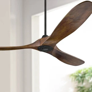 60" Visual Comfort Maverick Walnut and Black Ceiling Fan with Remote - Picture 1 of 3