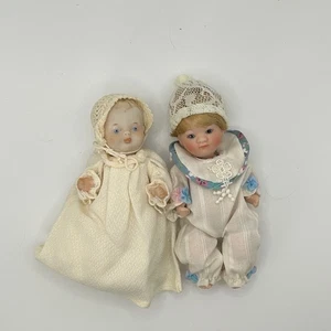 Antique Miniature bisque jointed dolls Jackman Japan Kingskate Set of 2 - Picture 1 of 12