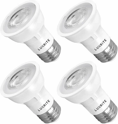 Luxrite PAR16 LED Bulb 3000K 450lm Enclosed Fixture Rated E26 Base 4-Pack - Image 1 of 4