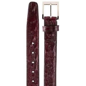 Belvedere Men's Burgundy Ostrich Quill Belt - Picture 1 of 1