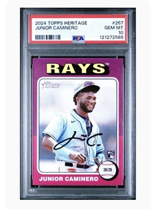 2024 Topps Heritage Mini Junior Caminero RC #267 PSA 10 - Picture 1 of 2