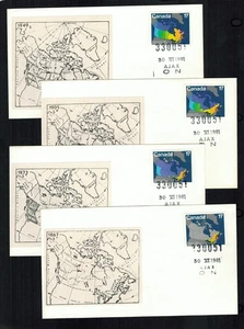 Canada #890-93, 1981 17¢ Maps set each on George O'Neill attached cachet FDCs VF - Bild 1 von 1