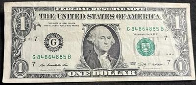 2009 Chicago $1 Bill Altering 8’s Fancy 84,85,86 Double 88’s Four 8’s Mis-cut - Image 1 of 2