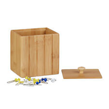 Storage Box with Lid, Small Wooden Organizer, Bamboo Stock Crate, Container