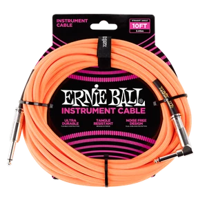 Cable de instrumento recto/ángulo trenzado Ernie Ball 10' - naranja neón P06079 - Imagen 1 de 1