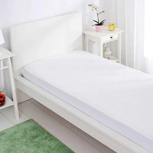 Cot Bed Fitted Sheet 140x70, Toddler Bed Sheets,Nursery Bedding Sets,White 2Pack - Picture 1 of 12