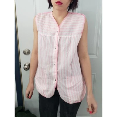 Chaleco Vintage Años 80 Rosa y Blanco Rayas Foto 1 de 3