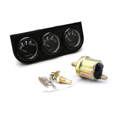 2" 52mm Auto Wassertemperatur Öltemperatur Messgerät Öldruckanzeige 3in1 Triple Kit - Bild 1 von 4
