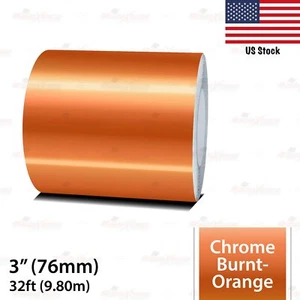 3" Vinyl Pinstriping Pin Stripe Styling Tape Sticker 76mm CHROME BURNT-ORANGE - Picture 1 of 13