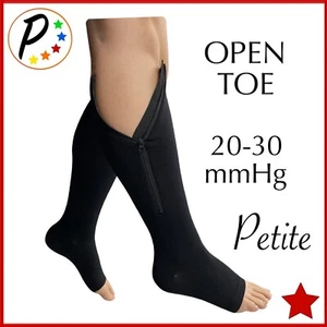 🔴 Presadee Petite Original Open Toe 20-30 mmHg Firm Compression Zipper Socks - Picture 1 of 17