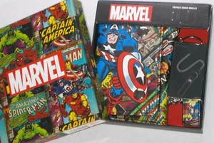 MARVEL COMICS CHAIN WALLET CAPTAIN AMERICA TRI-FOLD TRUCKER BILLFOLD NWT IN BOX - Picture 1 of 7