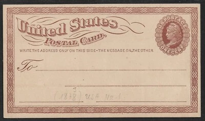 US Stamps #UX1 1c Liberty Postal Card Large Watermark Mint - Image 1 of 2