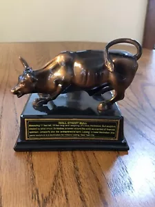 Official Licensed Bronze Wall Street Bull Stock Market NYC Figurine Statue 5” - Picture 1 of 4