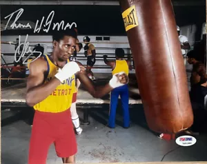 THOMAS HITMAN HEARNS SIGNED 8X10 BOXING PHOTO PSA/DNA 2 - Picture 1 of 2