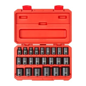 TEKTON 1/2 Inch Drive 6-Point Impact Socket Set, 23-Piece (10-32 mm) | SID92322 - Picture 1 of 5