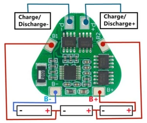 Placa de protección de batería 3S 8A 12V 18650 Li-on Lipo BMS PCB 11,1 V 12,6 V - Imagen 1 de 3
