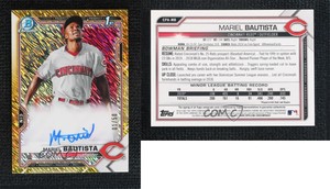 2021 Bowman Chrome Prospects Gold Shimmer Refractor /50 Mariel Bautista Auto