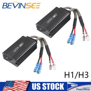 2x H3 LED Bulbs Canbus Decoder 70W Anti Flicker Resistor Error Warning Canceller - Picture 1 of 10