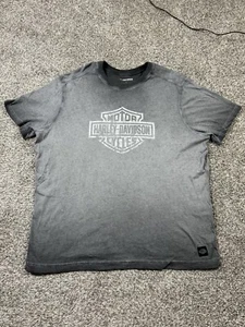 Harley Davidson Shirt Mens XL Grey Gradient Cotton Graphic Print - Picture 1 of 6