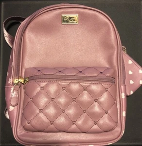 Luv Betsey By Betsey Johnson Purple W/Hearts Backpack Purse W/Change Purse - Picture 1 of 24