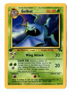Vintage 1999 First Edition GOLBAT Uncommon Pokemon Card 34/62 (Fossil Set) - Picture 1 of 2