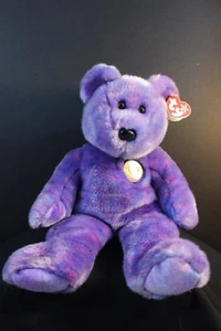 TY - Beanie Buddies - Tags Attached - CLUBBY IV - BEAR - Purple - Picture 1 of 3
