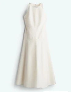 H & M Edition Ivory Halterneck Low Back A line Dress M - Picture 1 of 5