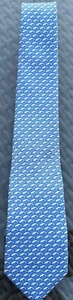 Brooks Brothers Fleece Boys Silk Tie Whale Print Blue White NWT $44 - Picture 1 of 5